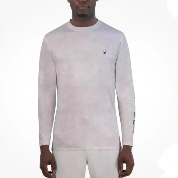 Spyder Swim Men's Long Sleeve Rash Guard Shirt, Gray, Medium - Picture 3 of 10